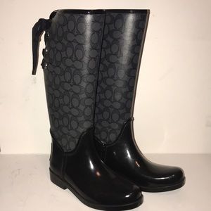 Coach Lace Up Rain Boots